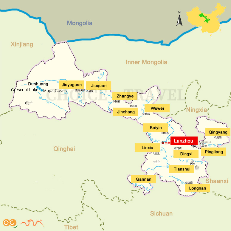 Gansu Map