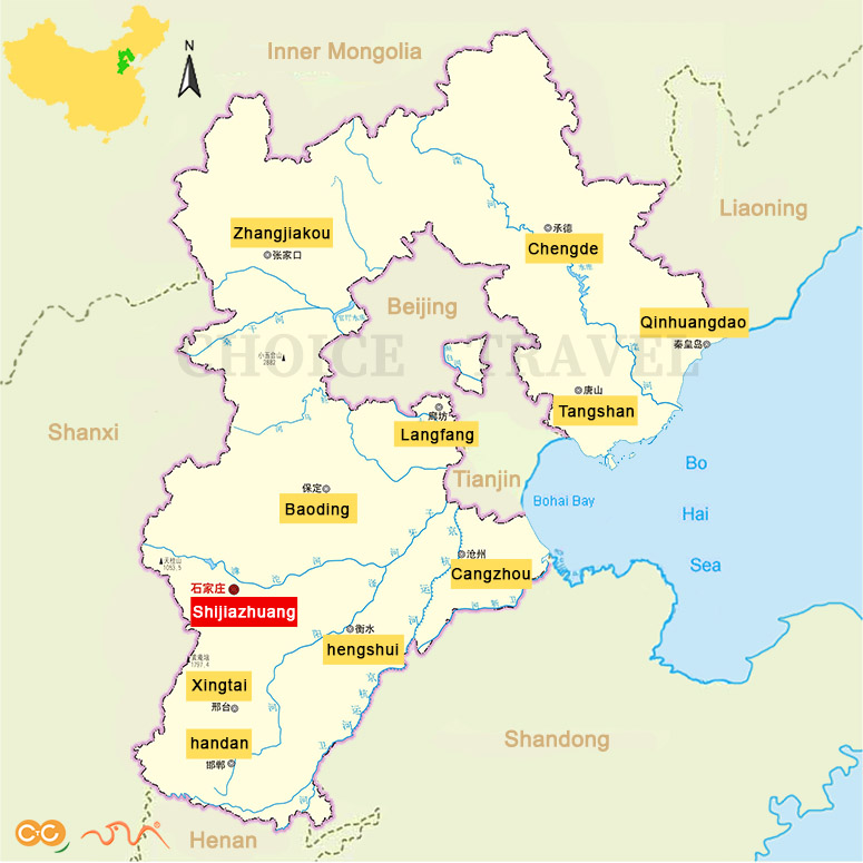 Hebei Map Map Of Hebei39s Tourist Attractions And Cities
